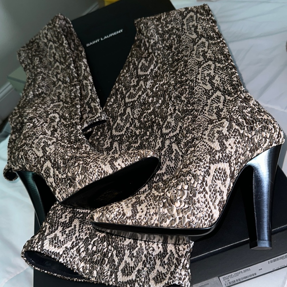 Size 38 YSL vintage thigh high socks boots